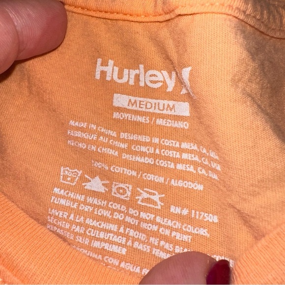 Hurley T-Shirt Women Orange Hurley Logo Cropped Cotton - Picture 3 of 5